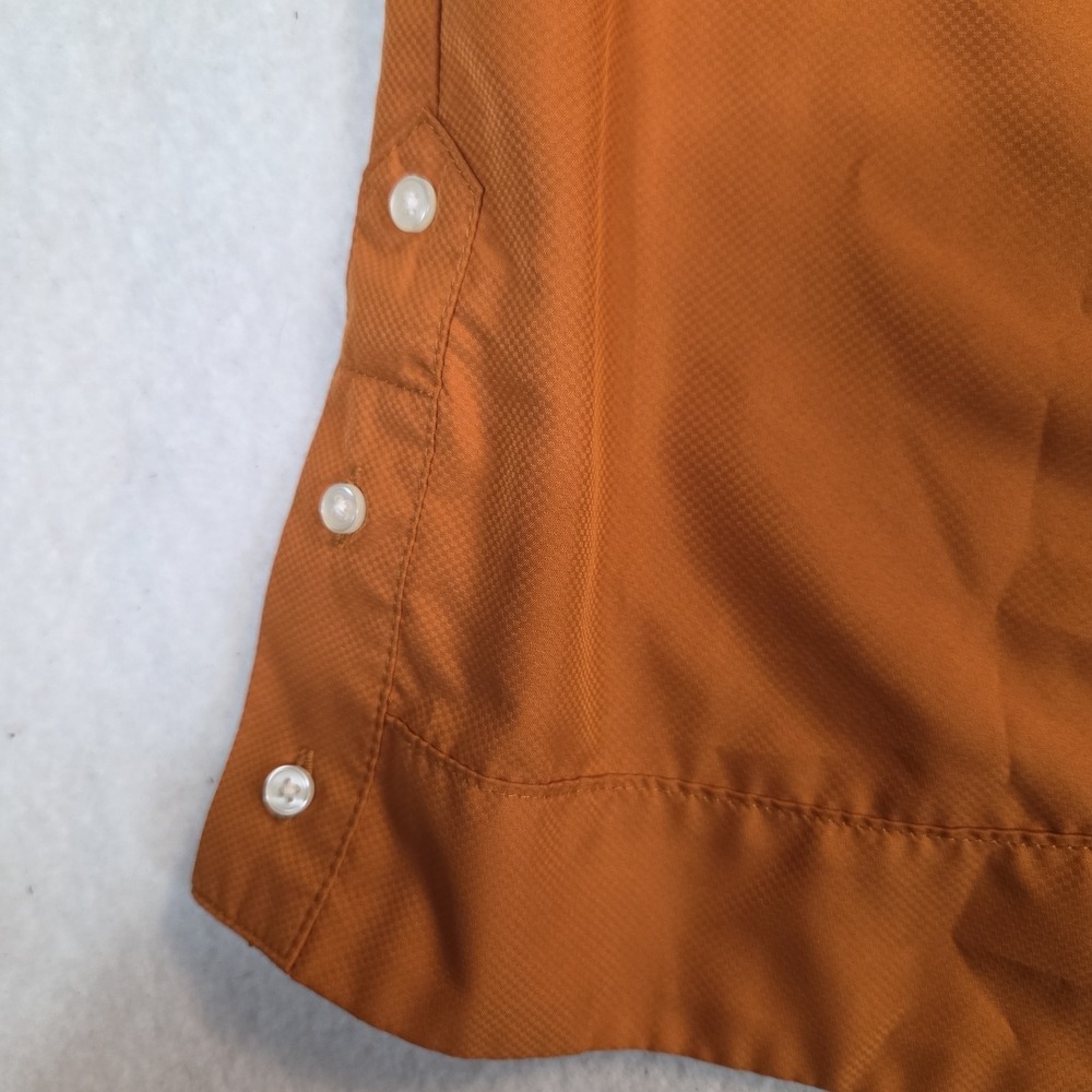 Texas Standard Tejas Guayabera Shirt Mens XL Burnt Orange UT Color Austin Vented - Picture 4 of 14